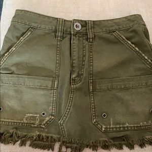 green free people skirt